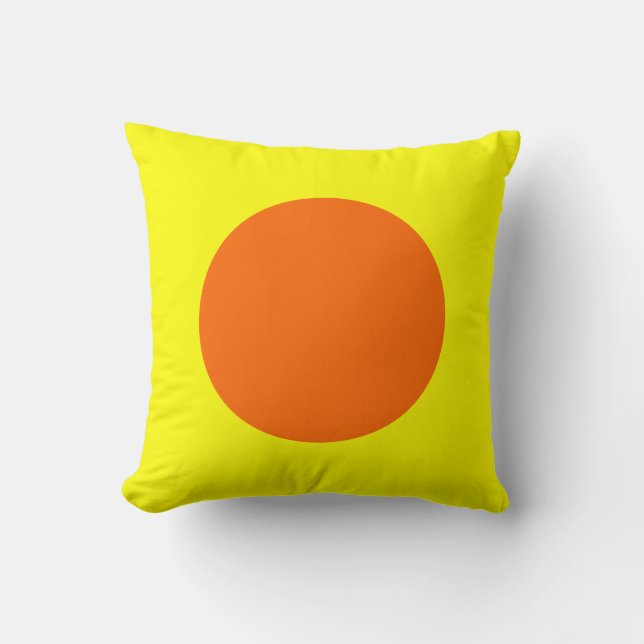 Round Colors - Orange and Yellow Throw Pillow (Front)