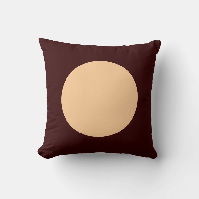 Round Colors - Sand and Walnut Throw Pillow (Front)