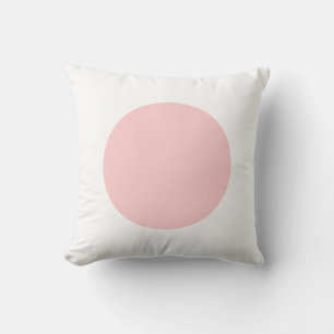 Round Colors - Soft Pink and White Throw Pillow