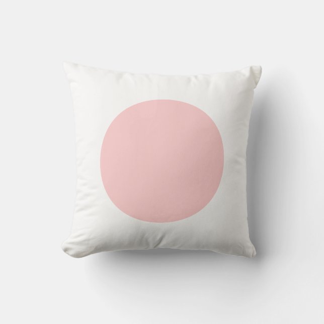 Round Colors - Soft Pink and White Throw Pillow (Front)