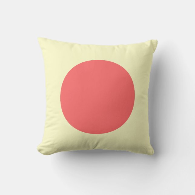 Round Colors - Tropical Pink and Pale Yellow Throw Pillow (Front)