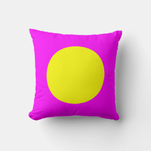 Round Colors - Yellow and Magenta Throw Pillow