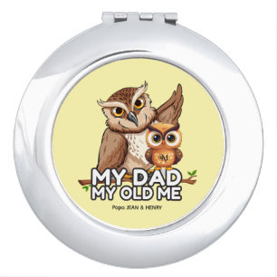 Round Compact Mirror : My Dad My Old Me (yellow)