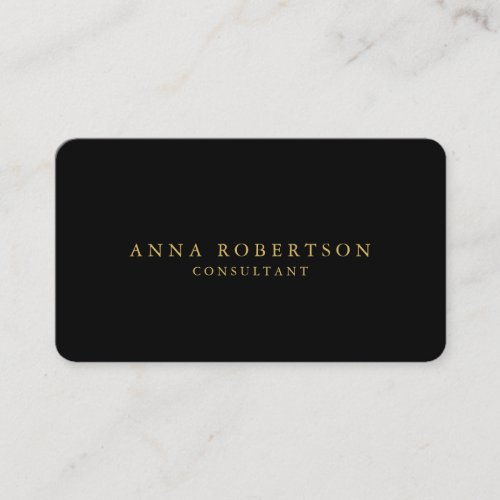 Round Corner Black Gold Professional Trendy Business Card