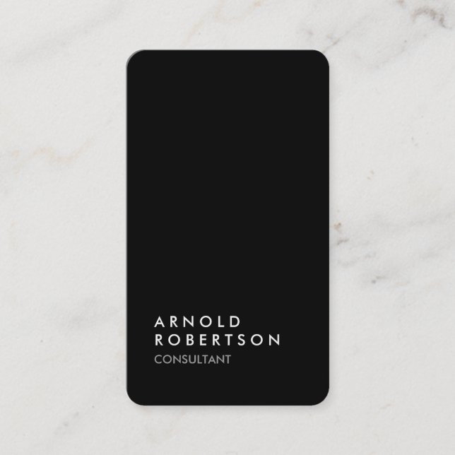 Round Corner Black Trendy Consultant Business Card (Front)