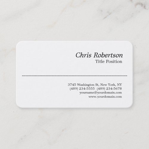 Round Corner Black White Charming Business Card