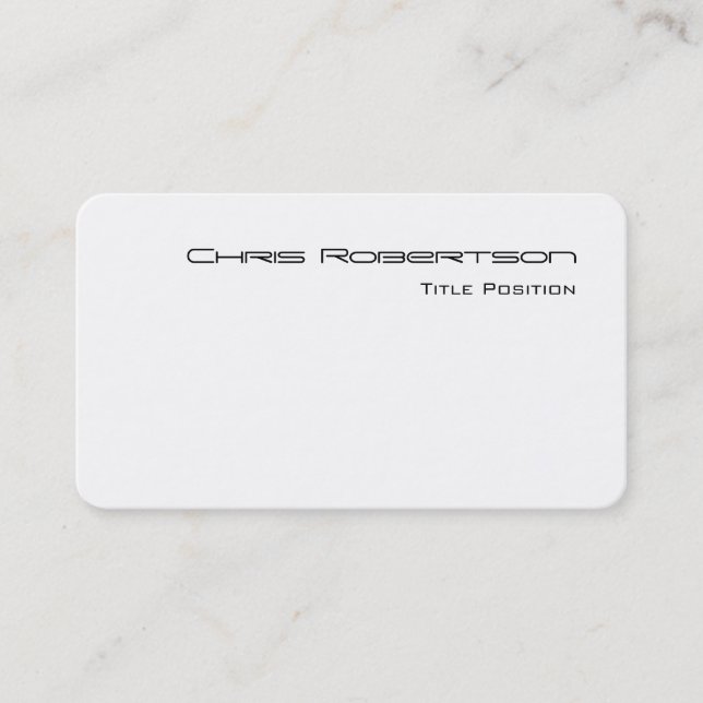 Round Corner Black White Charming Business Card (Front)