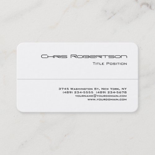 Round Corner Black White Charming Business Card