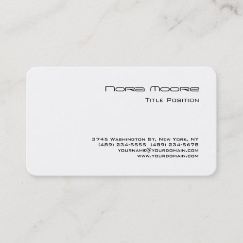 Round Corner Black White Professional Business Card