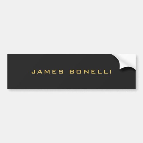 Round Corner Gray Gold Color Professional Bumper Sticker