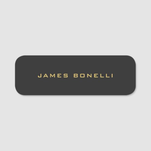 Round Corner Gray Gold Color Professional Name Tag