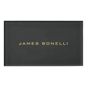 Round Corner Gray Gold Color Professional Name Tag