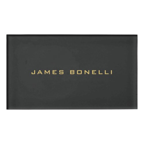 Round Corner Gray Gold Color Professional Name Tag