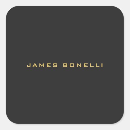 Round Corner Gray Gold Color Professional Square Sticker