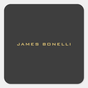 Round Corner Gray Gold Color Professional Square Sticker