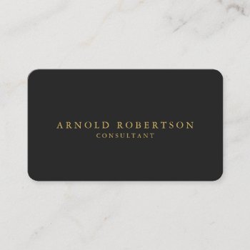 Round Corner Gray Gold Professional Business Card by hizli_art at Zazzle