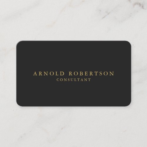 Round Corner Gray Gold Professional Business Card