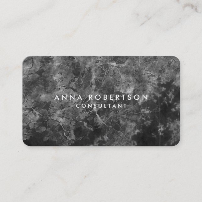 Round Corner Gray Professional Trendy Business Card (Front)