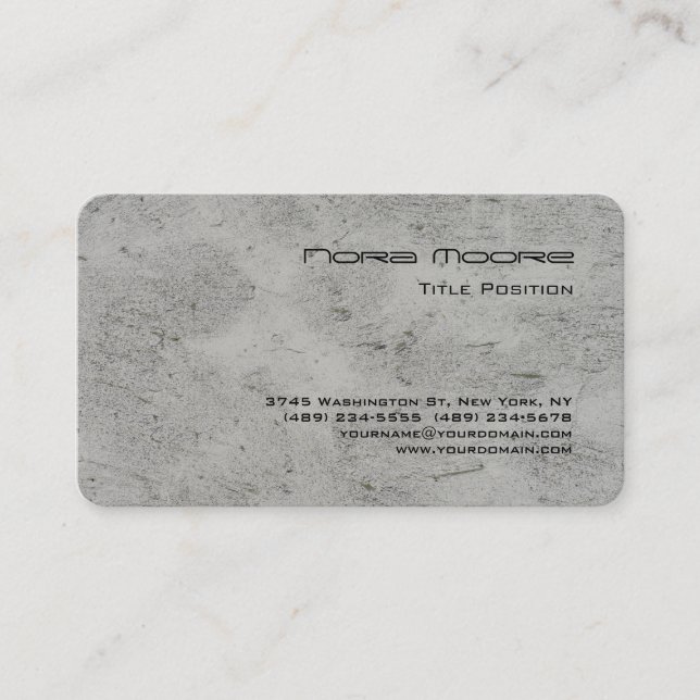 Round Corner Grey Wall Professional Business Card (Front)