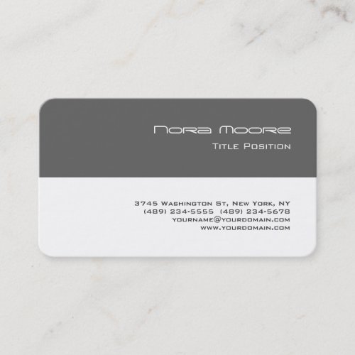 Round Corner Grey White Striped Professional Business Card