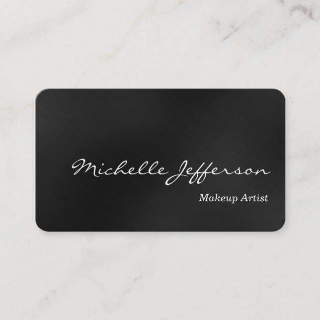 Round Corner Makeup Artist Gray Business Card (Front)