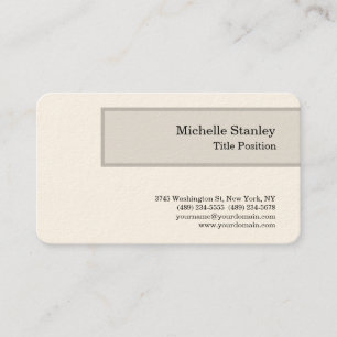 Round Corner Signature Cream Modern Minimalist Business Card
