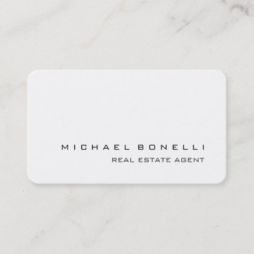 Round Corner White Real Estate Agent Business Card