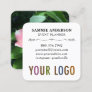 Round Corners with Logo & Photo Modern Square Business Card