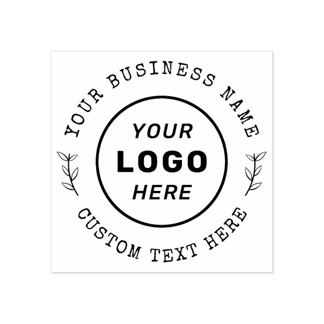 Round Country Custom Text & Business Name Logo Rubber Stamp