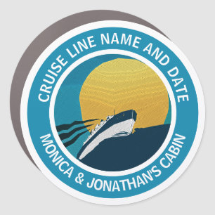 Round Cruise Cabin Door Personalized Name Magnet