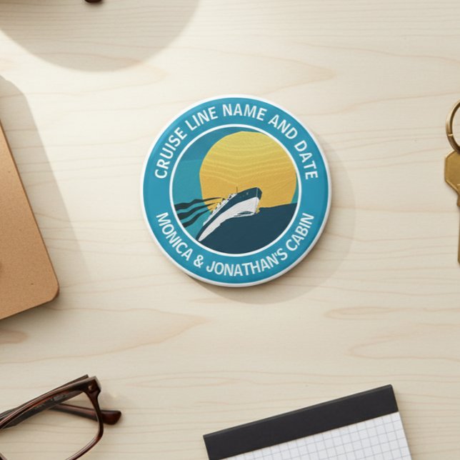Round Cruise Cabin Door Personalized Name Magnet (Creator Uploaded)