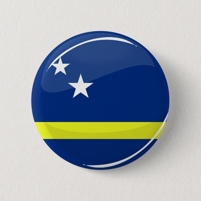 Round Curacao flag Button (Front)