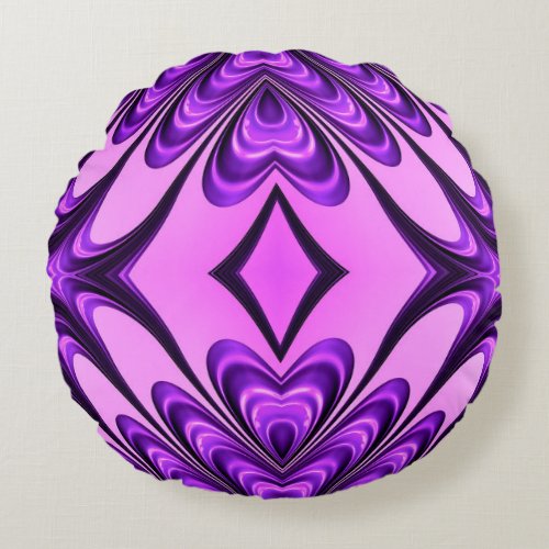 Round cushion pink purple