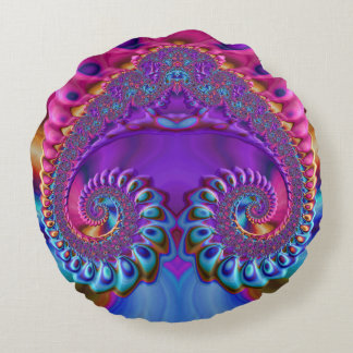 Round cushion pink purple blue