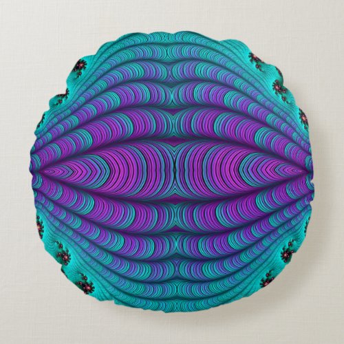Round cushion purple aqua