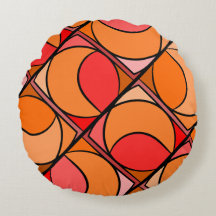 Round cushion sevened orange