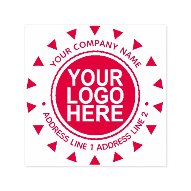 Round Custom Business Logo Self-inking Stamp (Design)