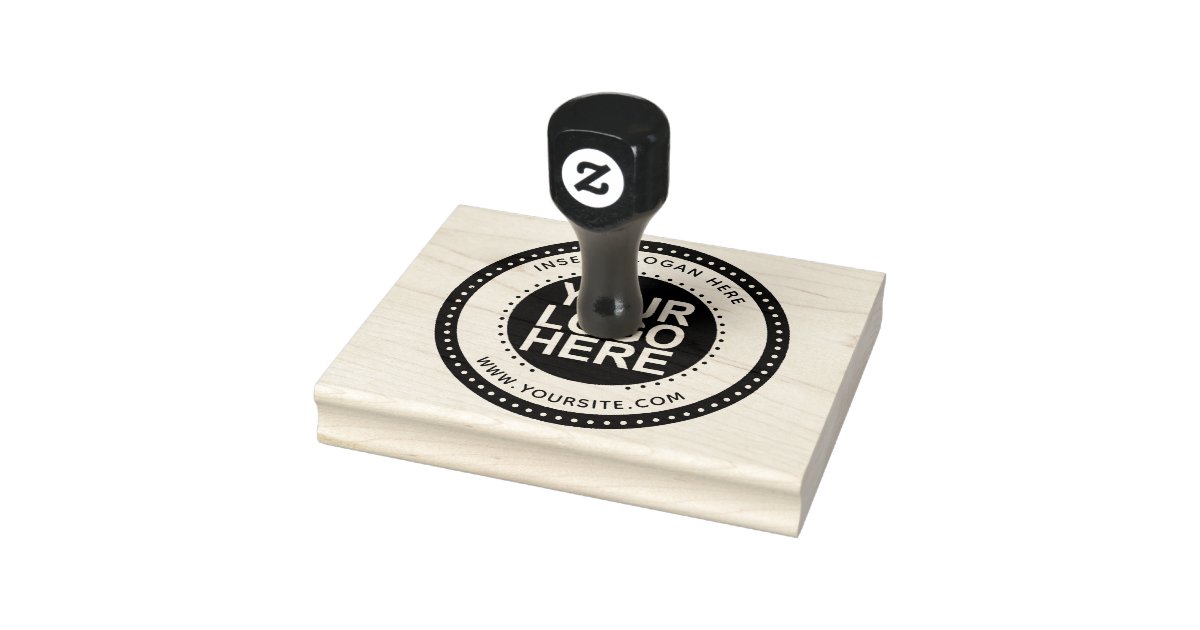 Custom Rubber Stamp - Simple Round with Logo