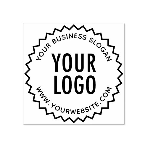 Round Custom Company Logo Rubber Stamp Starburst