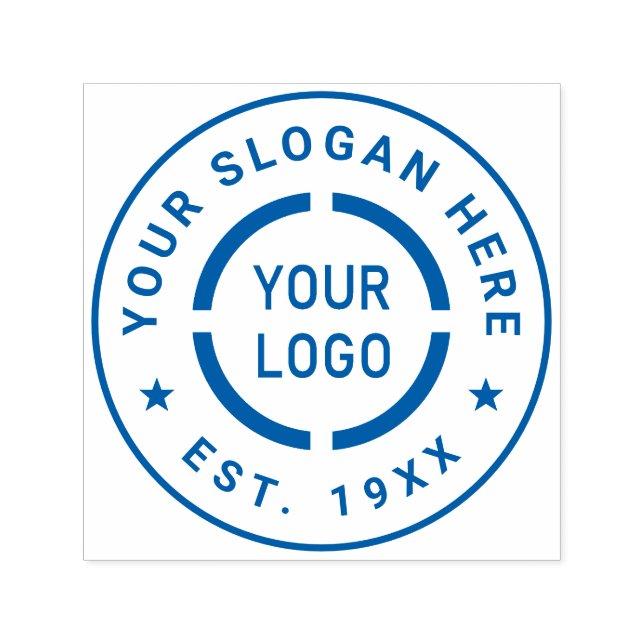 Round custom logo branded promotional self-inking stamp (Design)