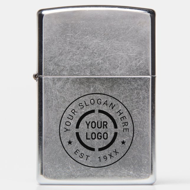 Round Custom Logo branded promotional Zippo Lighter (Front)