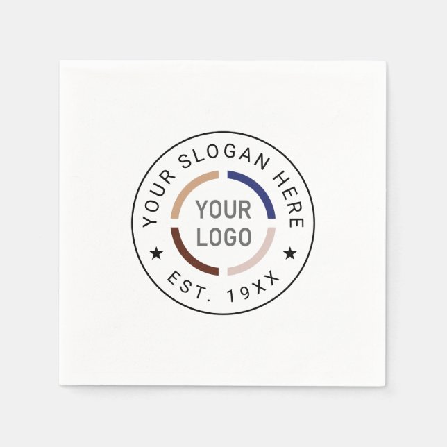 Round Custom Logo Business Branded  Napkins (Front)