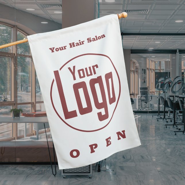 Round Custom Logo Hair Salon Open For Business House Flag (Round Custom Logo Hair Salon Open For Business House Flag)