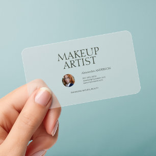 Round Custom Photo - Minimalist Clear Business Cards