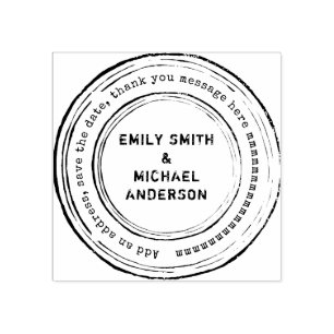 Round Custom STAMP Distressed Style Grunge 2