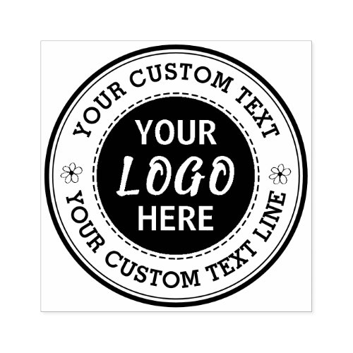 Round Custom Text With Logo  Rubber Stamp