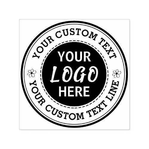 Round Custom Text With Logo Self_inking Stamp