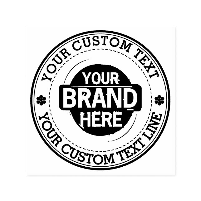 Round Custom Text  With Logo Self-inking Stamp (Design)