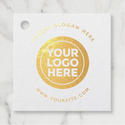Round Custom Your Company Logo Foil Favor Tags