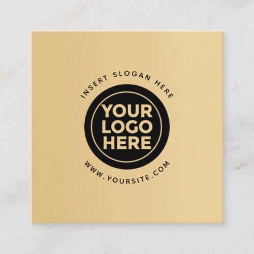 Round Custom Your Company Logo Golden Gradient Square Business Card